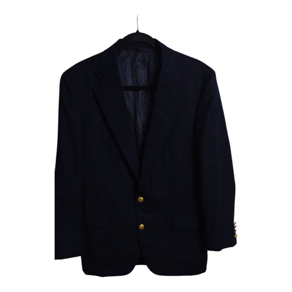 Norman Hilton Nordstrom Vintage Classic Navy Blazer with Gold Buttons Size 40 S - Picture 3 of 8